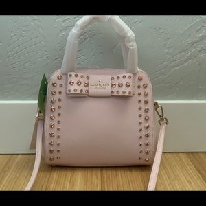Pink Kate Spade mini satchel w/ bow & rhinestones
